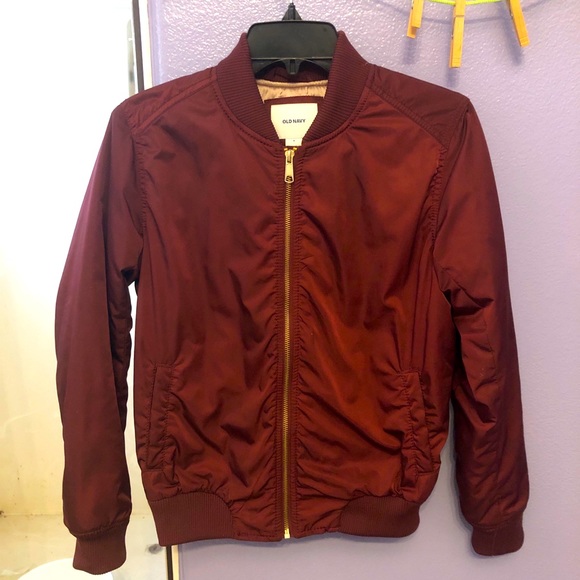 Old Navy Jackets & Blazers - Burgundy Bomber Jacket